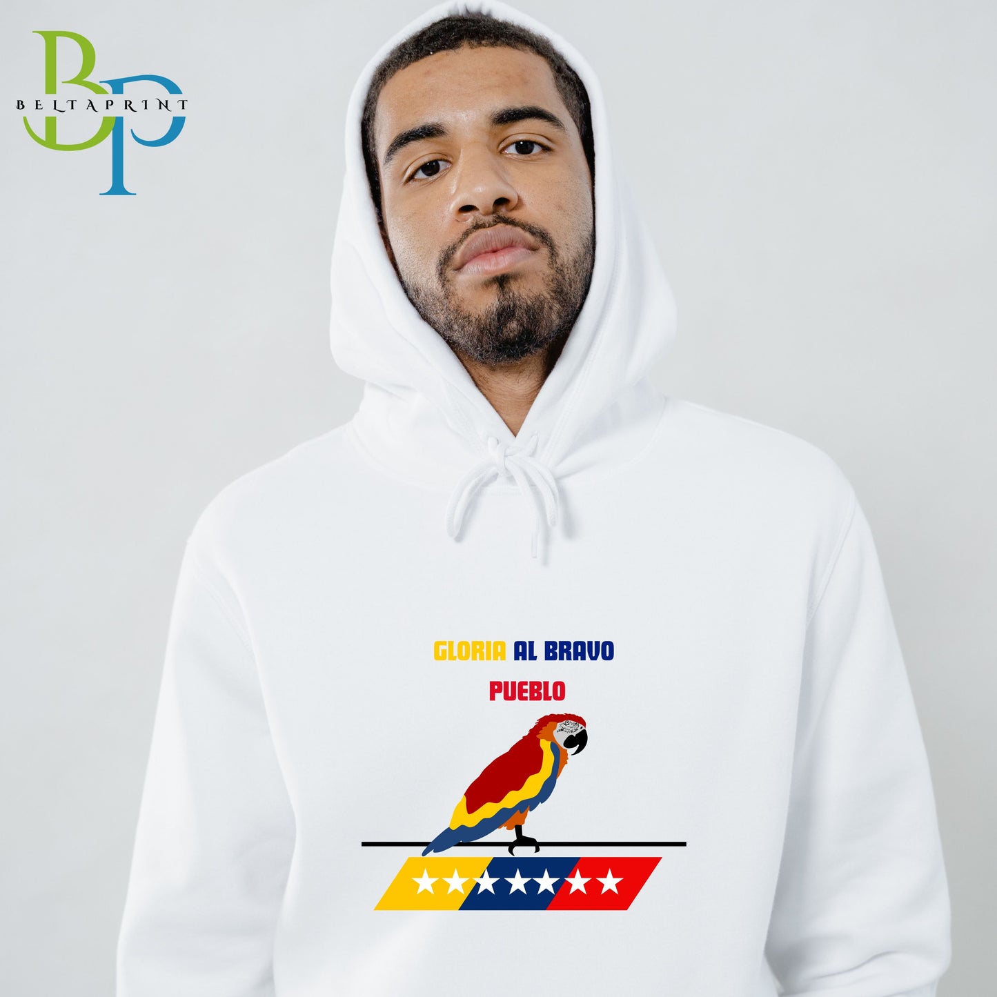 Venezuelan Flag Hoodie with the Guacamaya Design