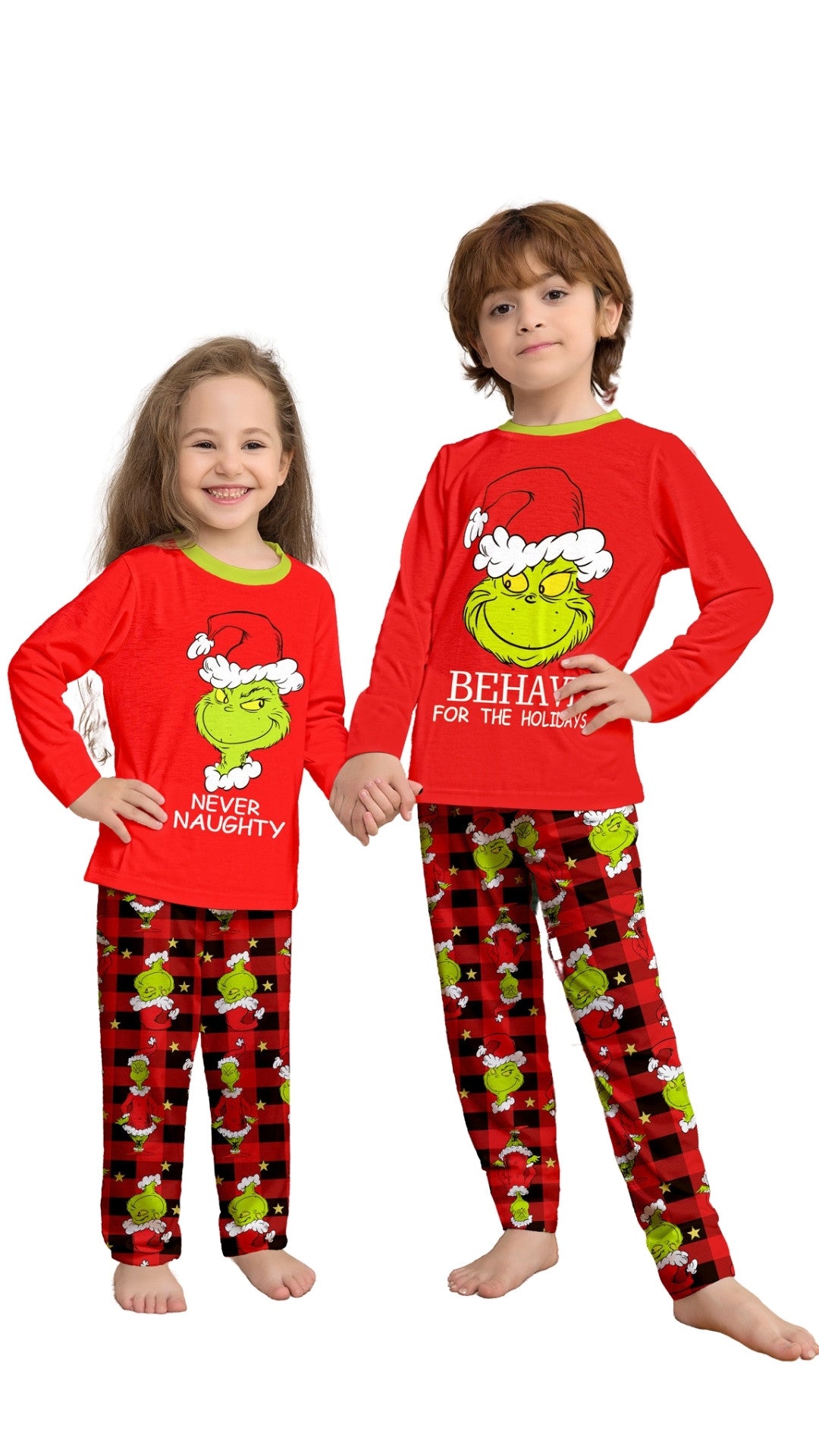 Christmas Family Matching Pajama Sets, Assorted Prints, Soft Fabric (US, Alpha, XX-Large, Grinch Red)