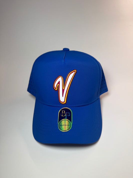 Unisex Blue Venezuela Baseball 2026 World Cap with V Logo and Breathable Design