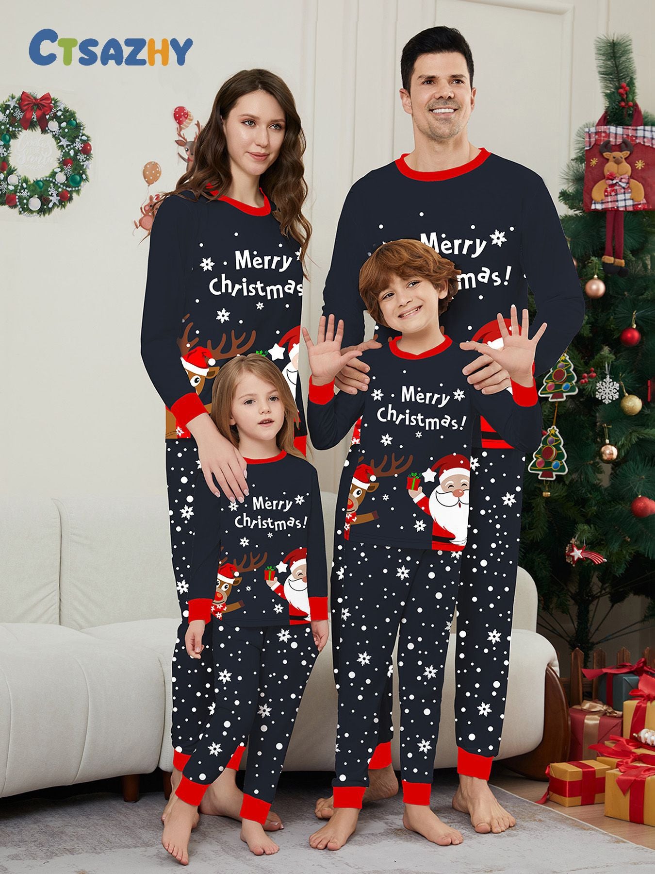 Christmas Family Matching Pajama Sets, Assorted Prints, Soft Fabric