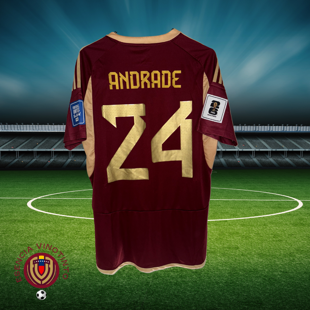 Venezuela Soccer Jerseys, Vinotinto Andrade #24, Eliminatorias Mundial 2026